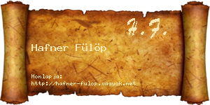 Hafner Fülöp névjegykártya